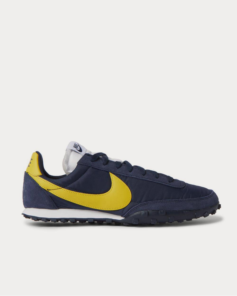 Nike Waffle Racer Leather-Trimmed Shell and Suede  Navy low top sneakers - 1