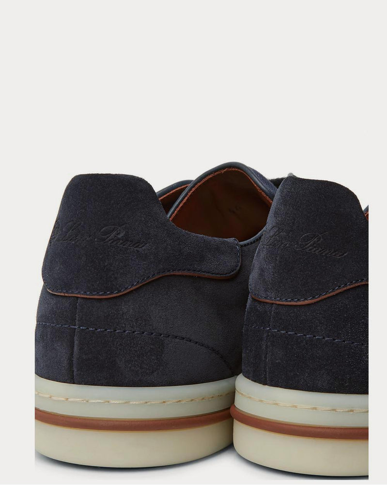 Loro Piana Traveller Suede and Canvas  Navy low top sneakers - 5