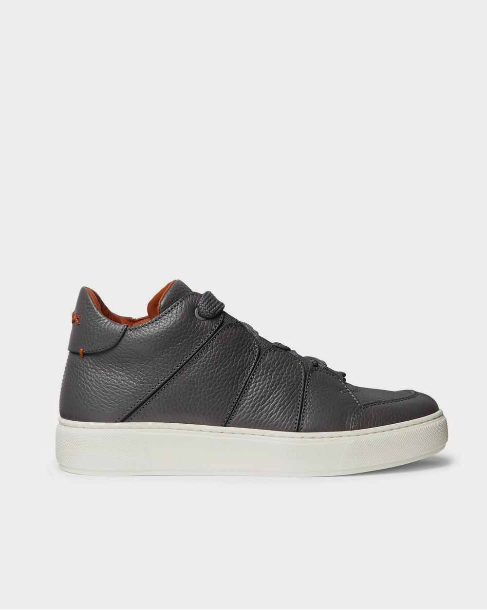 Ermenegildo Zegna Full-Grain Leather  Black low top sneakers - 1