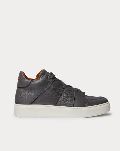 Ermenegildo Zegna Full-Grain Leather  Black low top sneakers