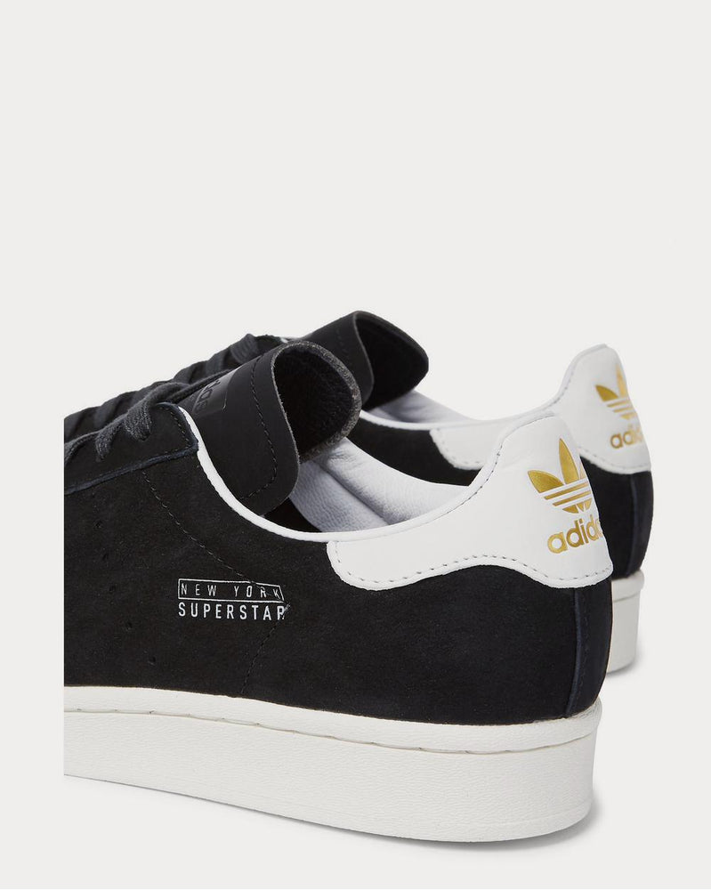 Adidas Superstar Pure Leather and Rubber-Trimmed Suede  Black low top sneakers - 4