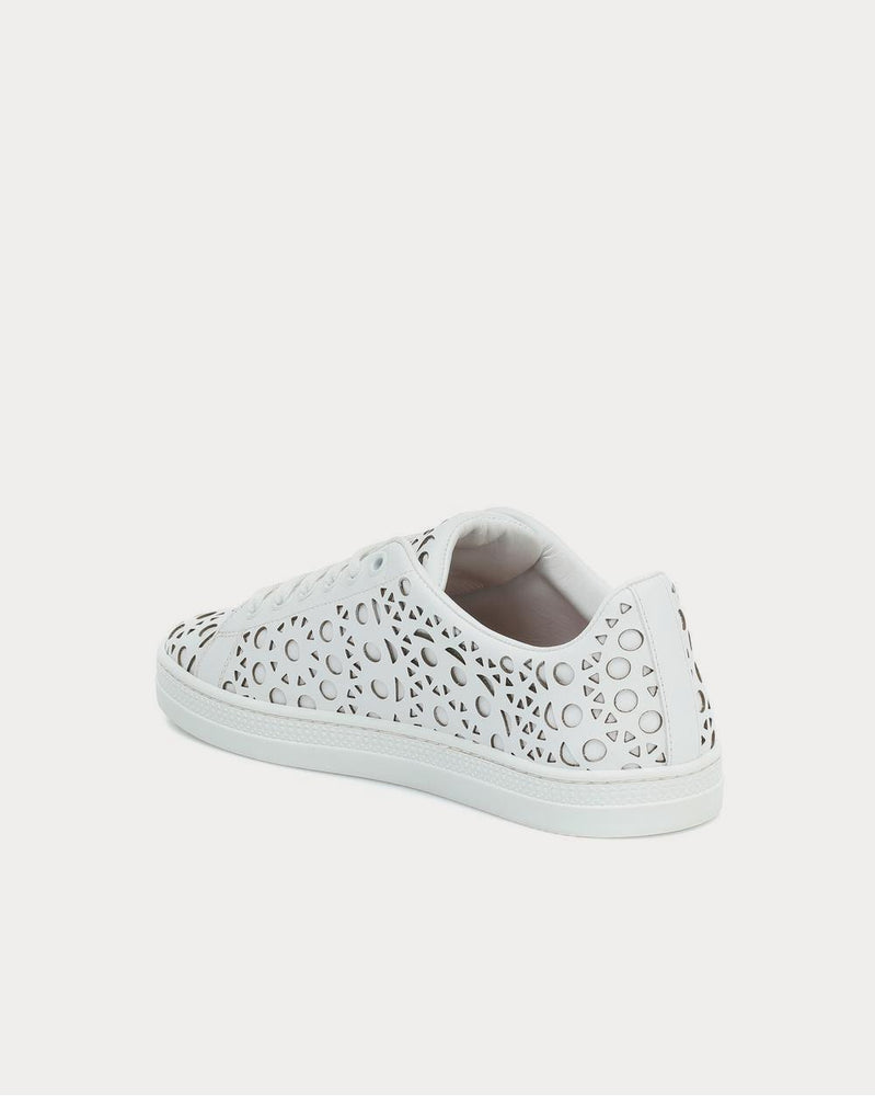 Alaïa Laser-cut leather White Low Top Sneakers - 3