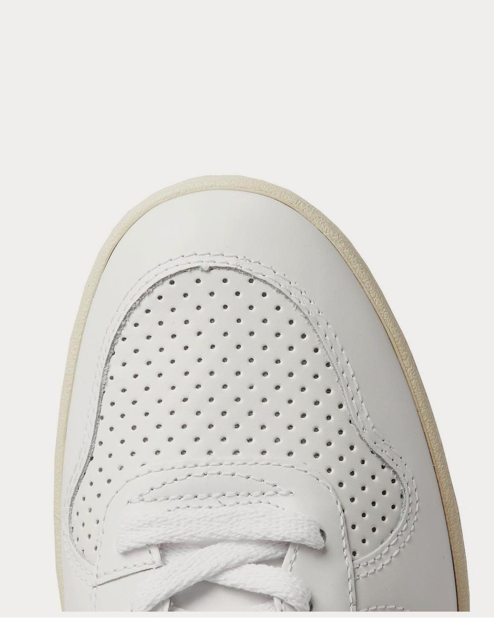 Veja V-10 Rubber-trimmed Leather  White low top sneakers - 5