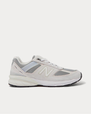 New Balance M990v5 Rubber-Trimmed Suede and Mesh  Gray low top sneakers