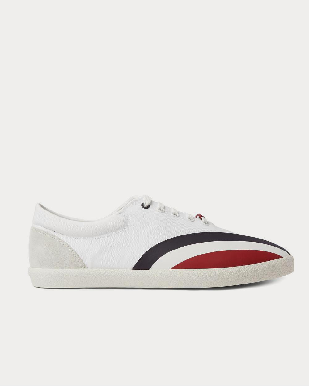 Moncler Suede, Rubber and Canvas  White low top sneakers - 1