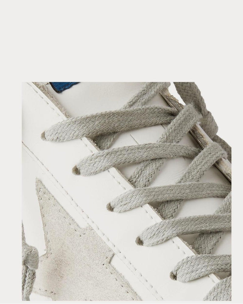 Golden Goose Superstar Distressed Leather and Suede  White low top sneakers - 4