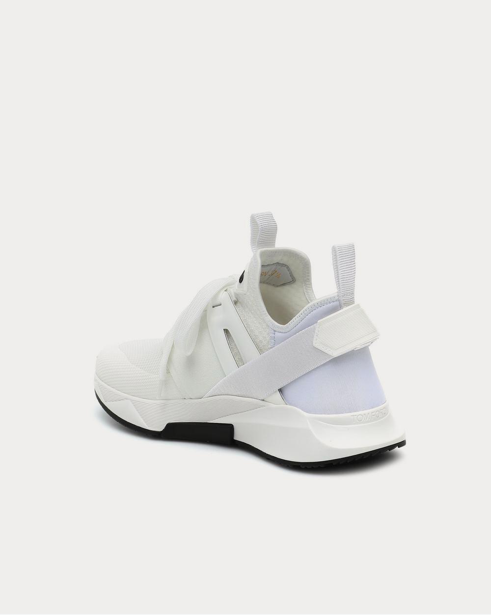 Tom Ford Leather-trimmed White Low Top Sneakers - 3