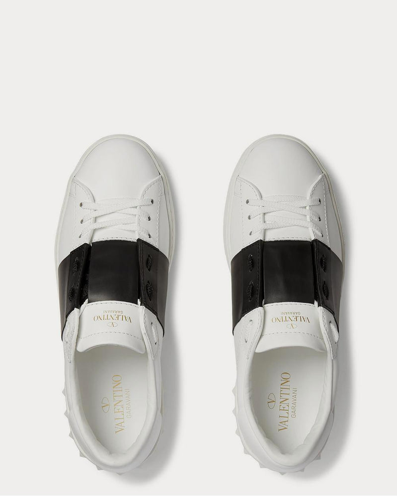 Valentino Open Striped Leather  White low top sneakers - 6