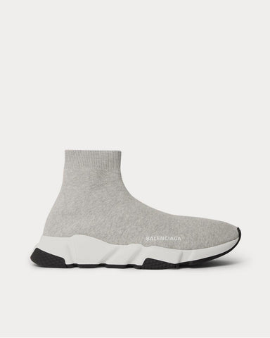 Balenciaga Speed Sock Stretch-Knit Slip-On  Gray high top sneakers