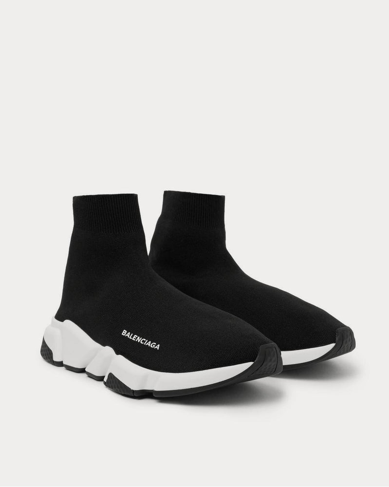 Balenciaga Speed Sock Stretch-Knit Slip-On  Black high top sneakers - 2