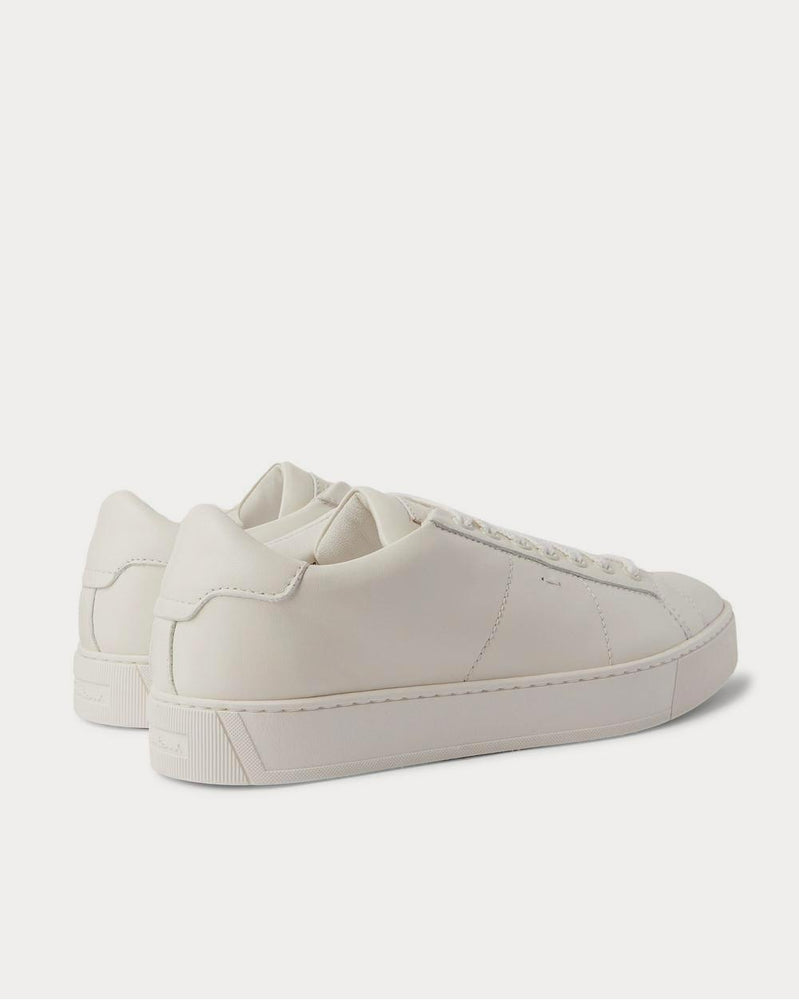 Santoni Leather  White low top sneakers - 3