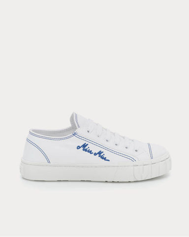 Miu Miu Canvas Bianco+Bluette Low Top Sneakers