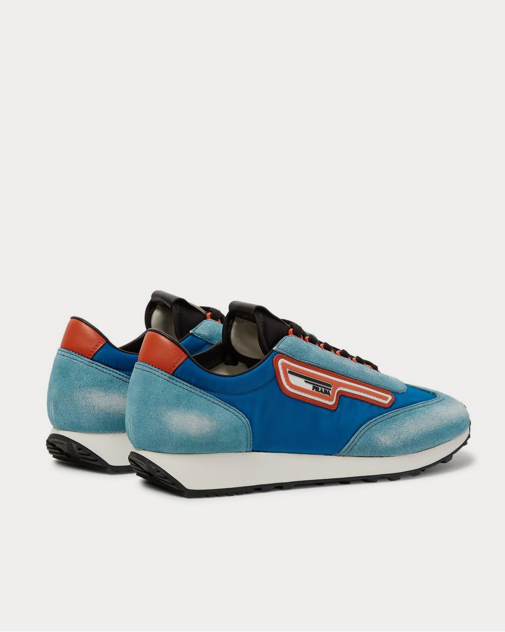 Prada Milano 70 Nylon and Suede  Light blue low top sneakers - 4