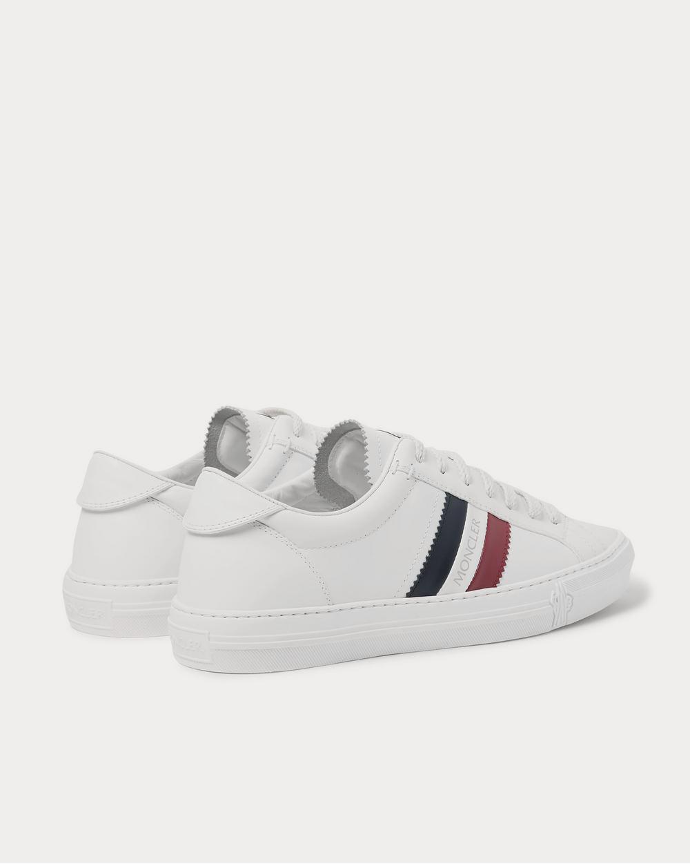 Moncler New Monaco Striped Leather  White low top sneakers - 4