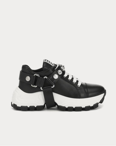 Miu Miu Embellished leather Nero Low Top Sneakers