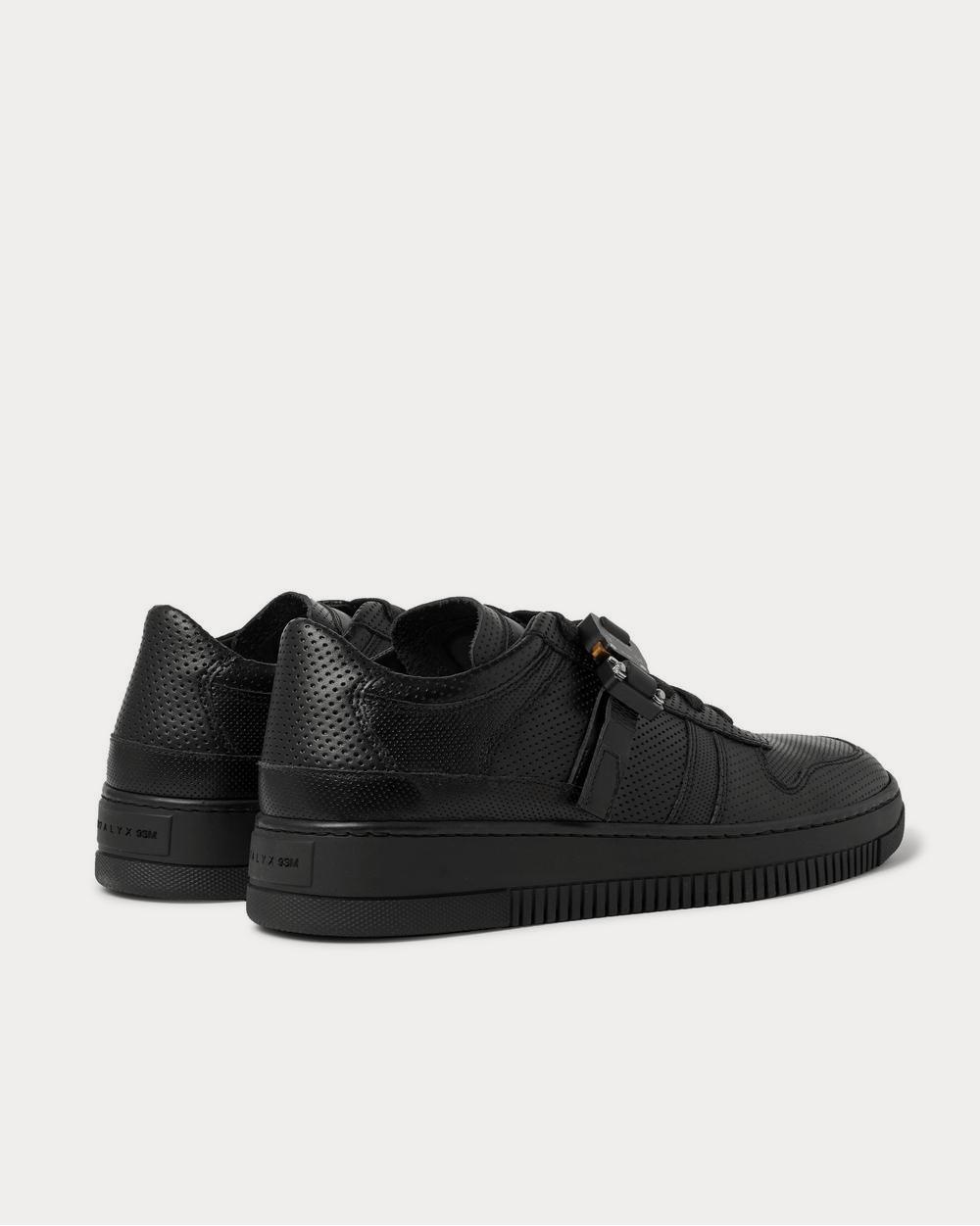 1017 ALYX 9SM Buckled Perforated-Leather  Black low top sneakers - 3