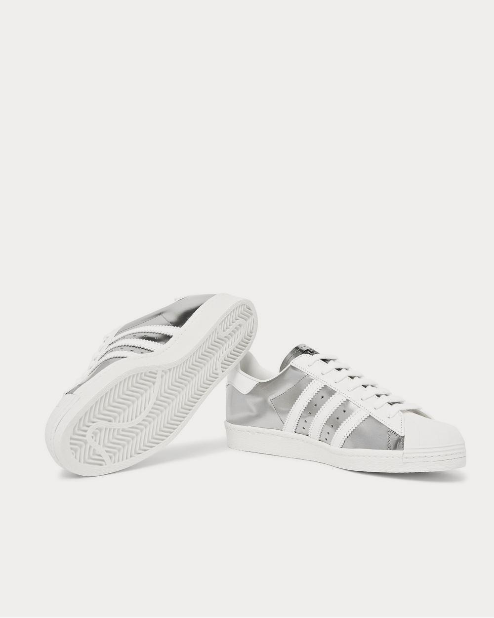 Adidas x Prada 450 Metallic Leather  Silver low top sneakers - 3