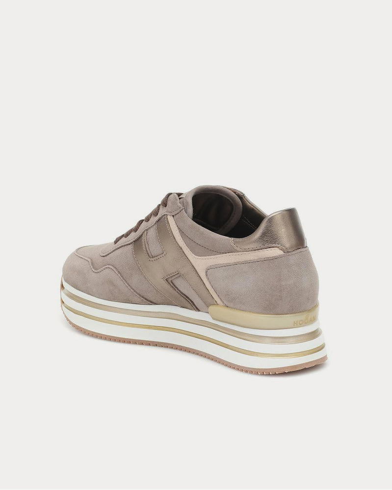 Hogan Midi Platform leather Beige Low Top Sneakers - 3