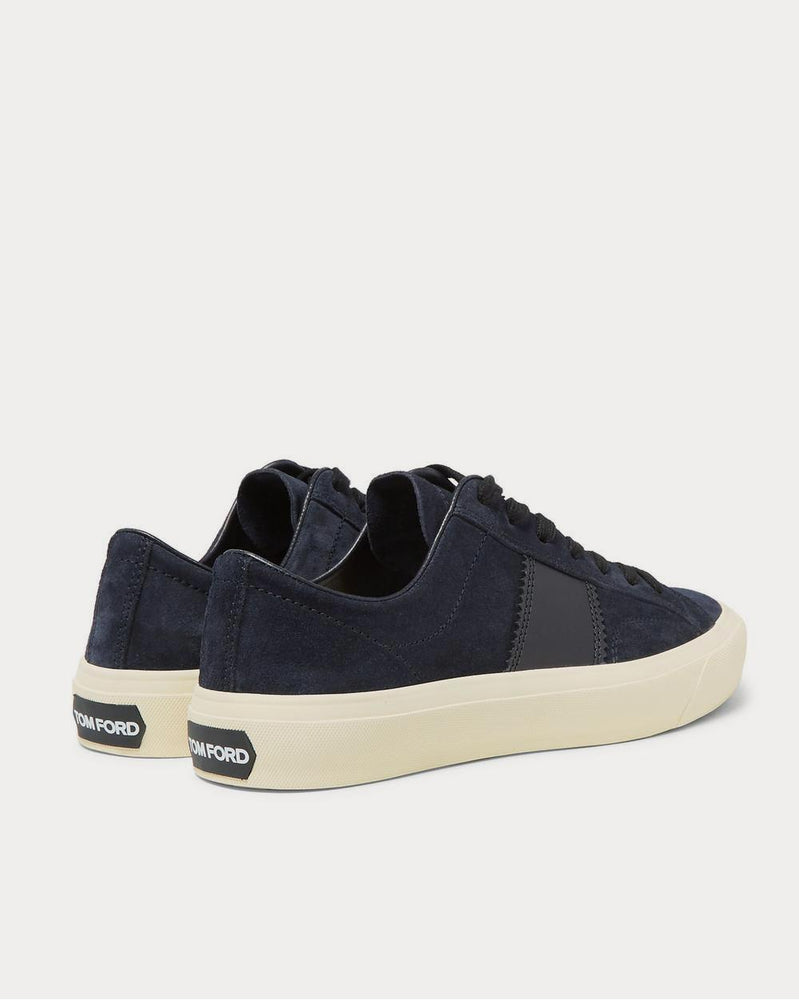 Tom Ford Leather-Trimmed Suede  Navy low top sneakers - 4