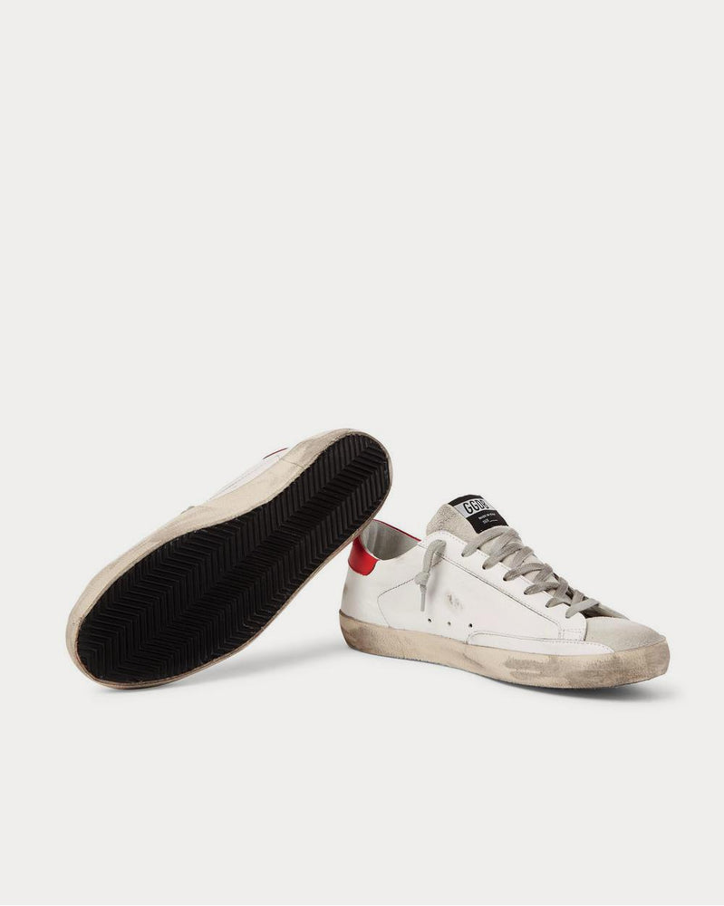 Golden Goose Superstar Distressed Leather and Suede  White low top sneakers - 6