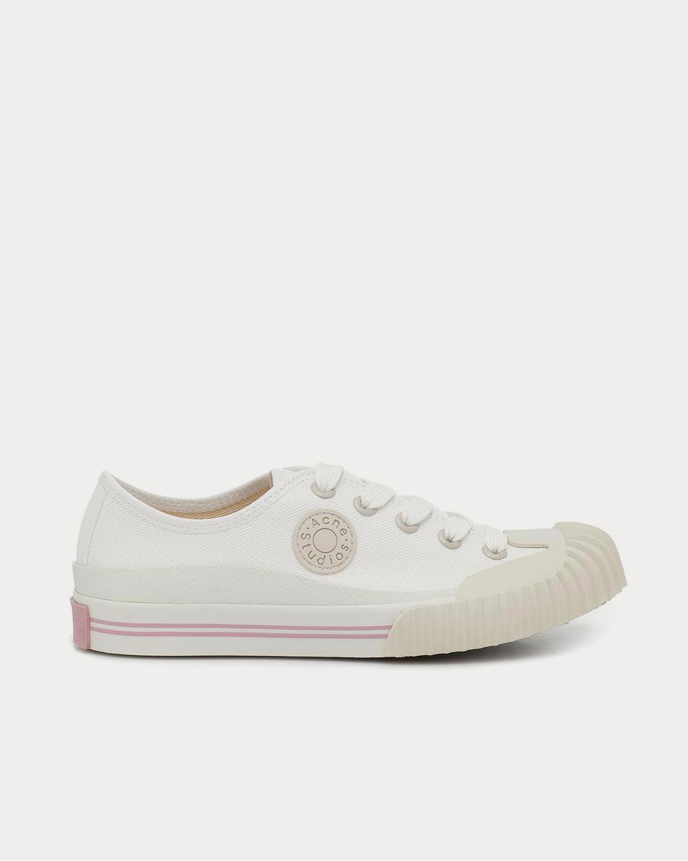 Acne Studios Twill Ivory White Low Top Sneakers - 1