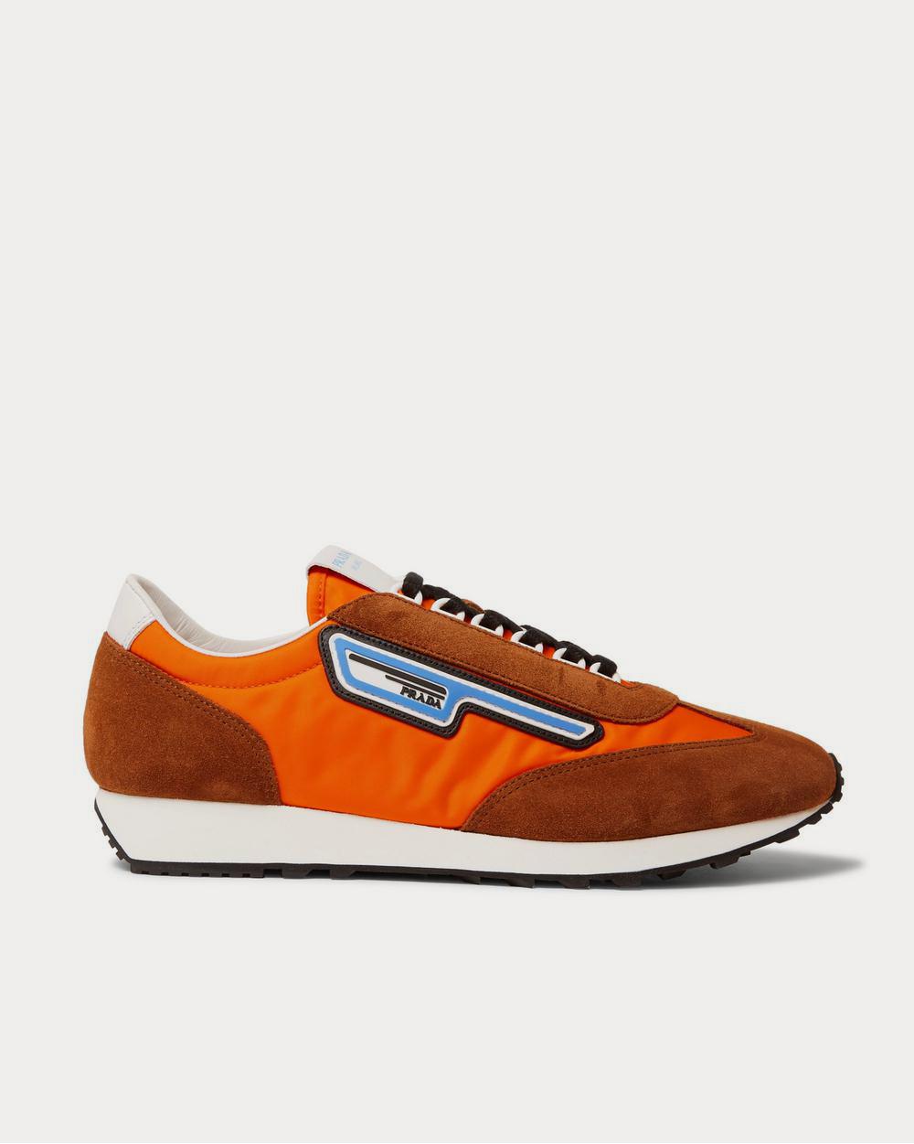 Prada Milano 70 Rubber and Leather-Trimmed Nylon  Orange low top sneakers - 1