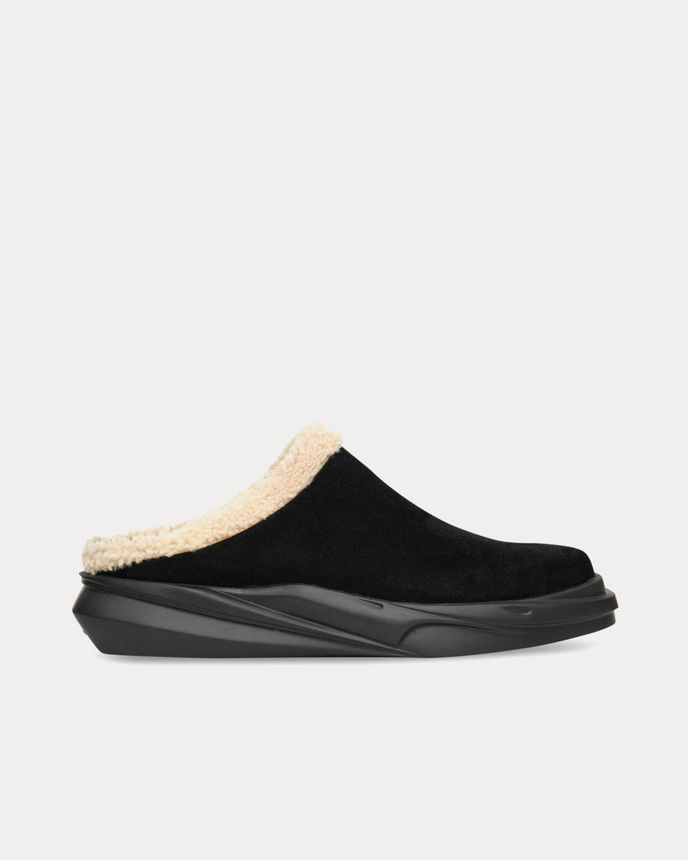 Shearling Mono Mule Black Slip Ons