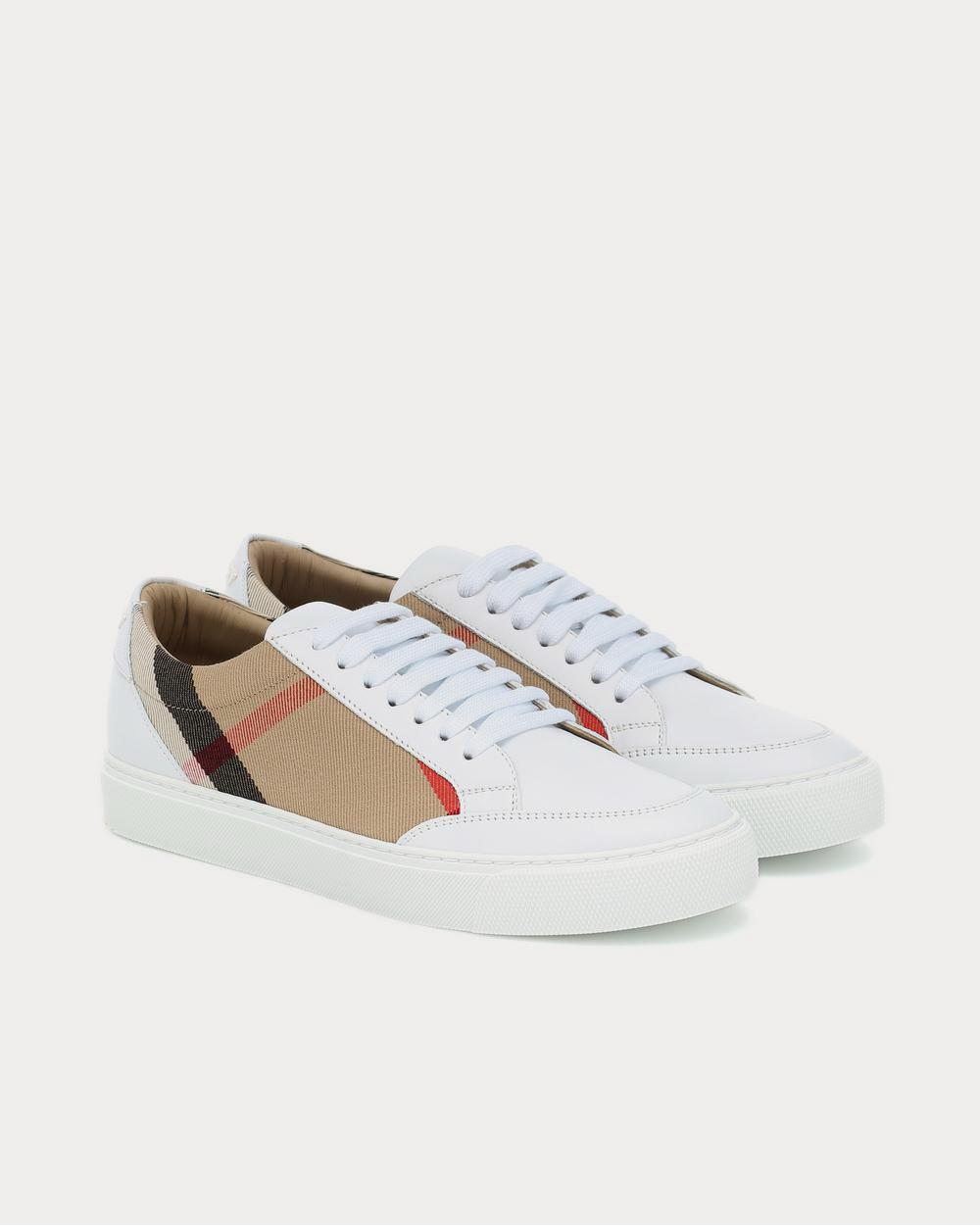 Burberry House Check leather-trimmed House Check Low Top Sneakers - 2