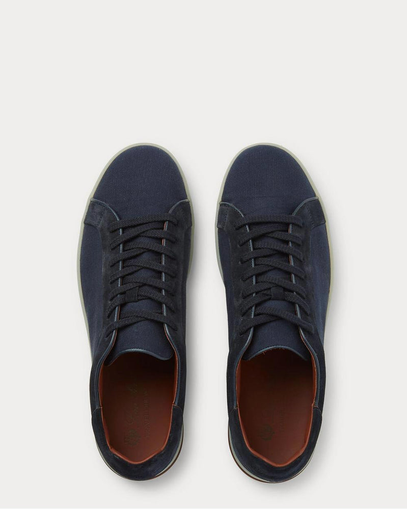 Loro Piana Traveller Suede and Canvas  Navy low top sneakers - 6