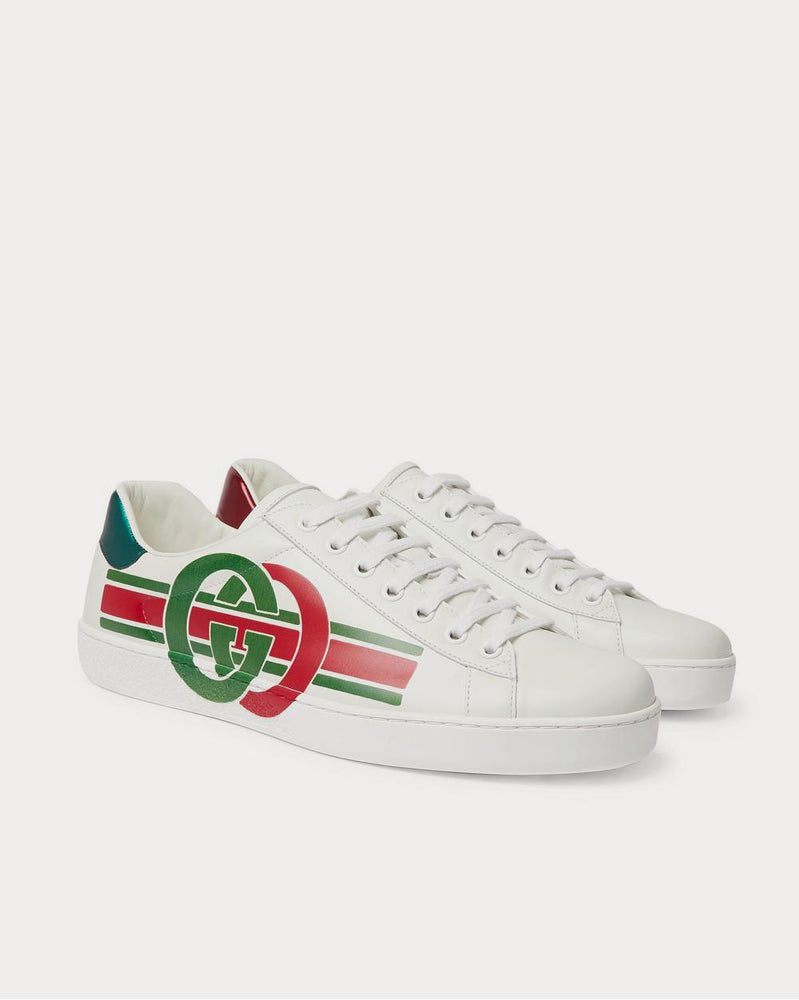 Gucci Ace Printed Leather  White low top sneakers - 2