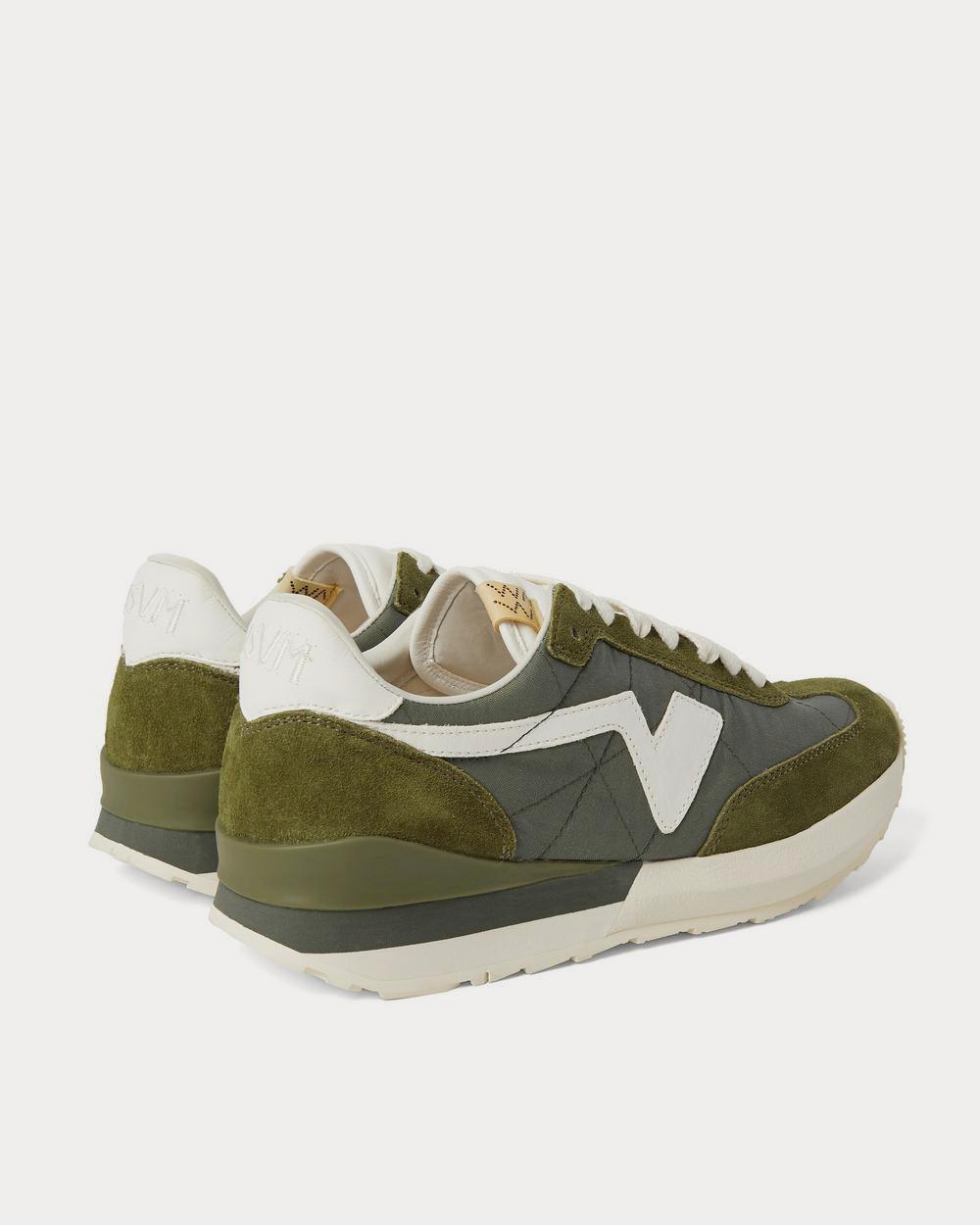 Visvim FKT Runner Suede- and Leather-Trimmed Nylon-Blend  Army green low top sneakers - 3