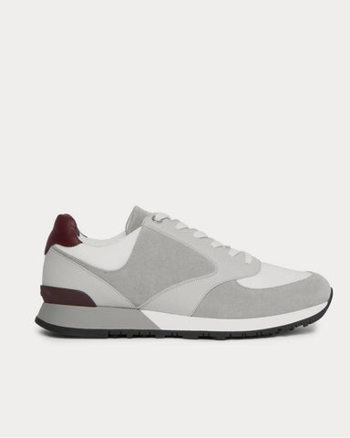 John Lobb Foundry Suede, Textured-Leather and Mesh  Gray low top sneakers