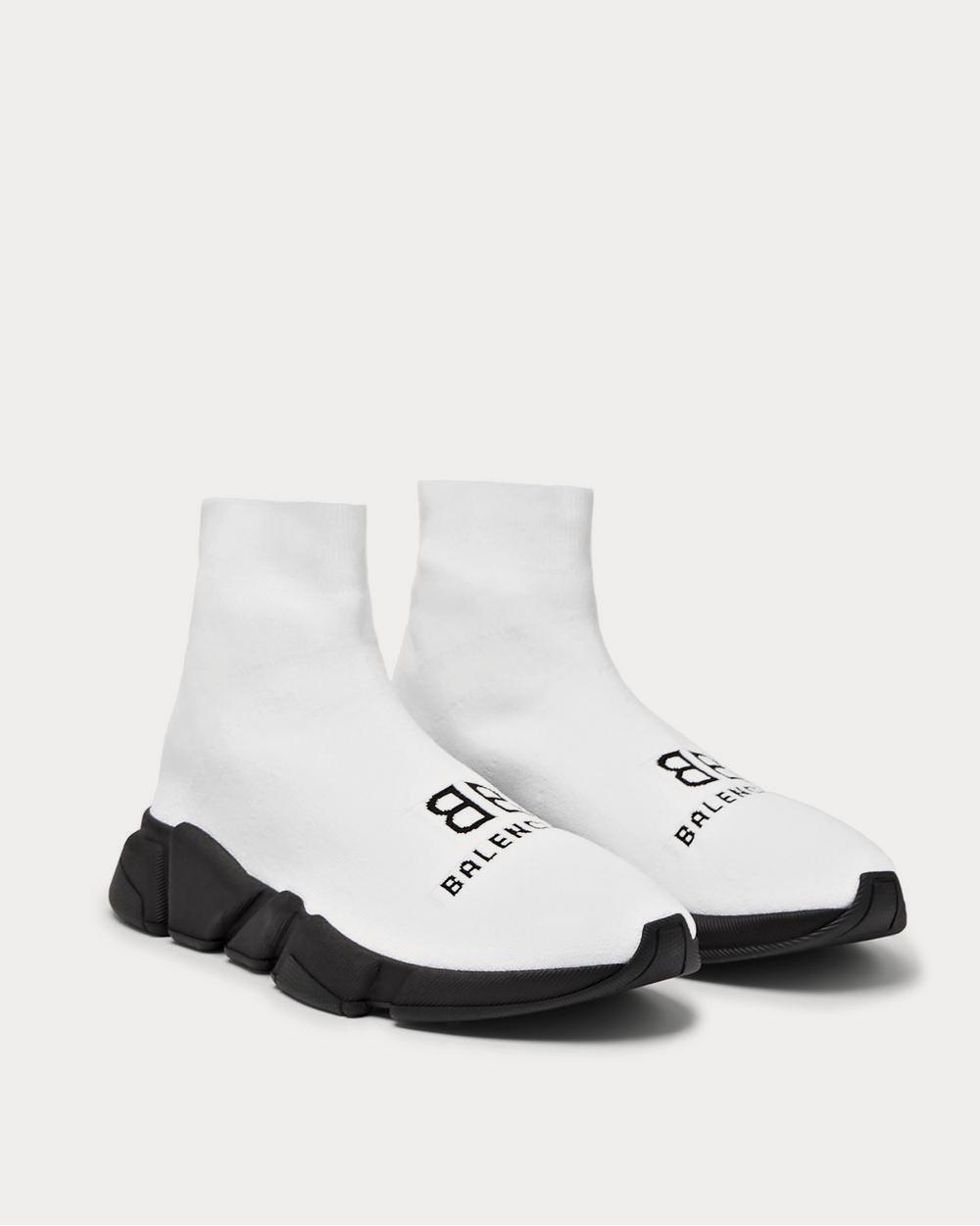 Balenciaga Speed Sock Logo-Print Stretch-Knit Slip-On  White high top sneakers - 2