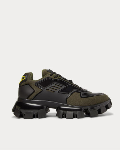 Prada Cloudbust Thunder Rubber and Mesh  Army green low top sneakers