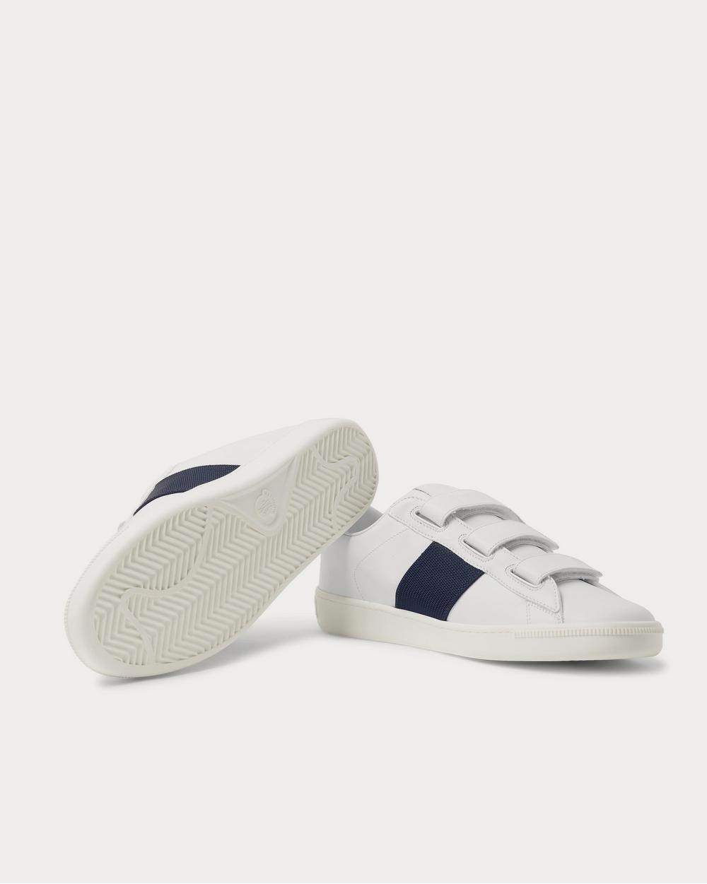 Moncler Fragment Webbing-Trimmed Leather  White low top sneakers - 3