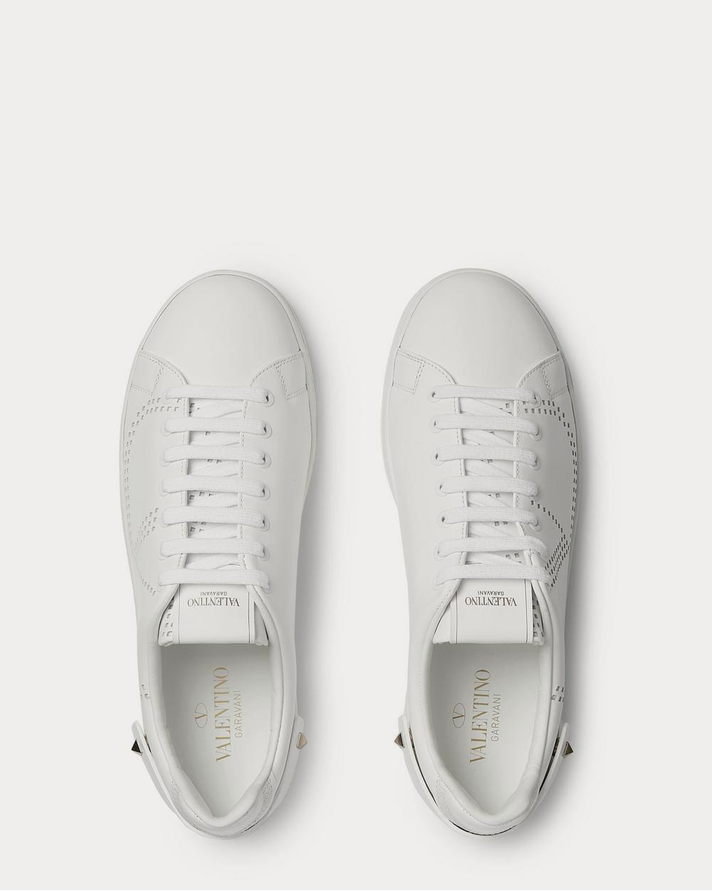 Valentino Backnet Perforated Leather  White low top sneakers - 6