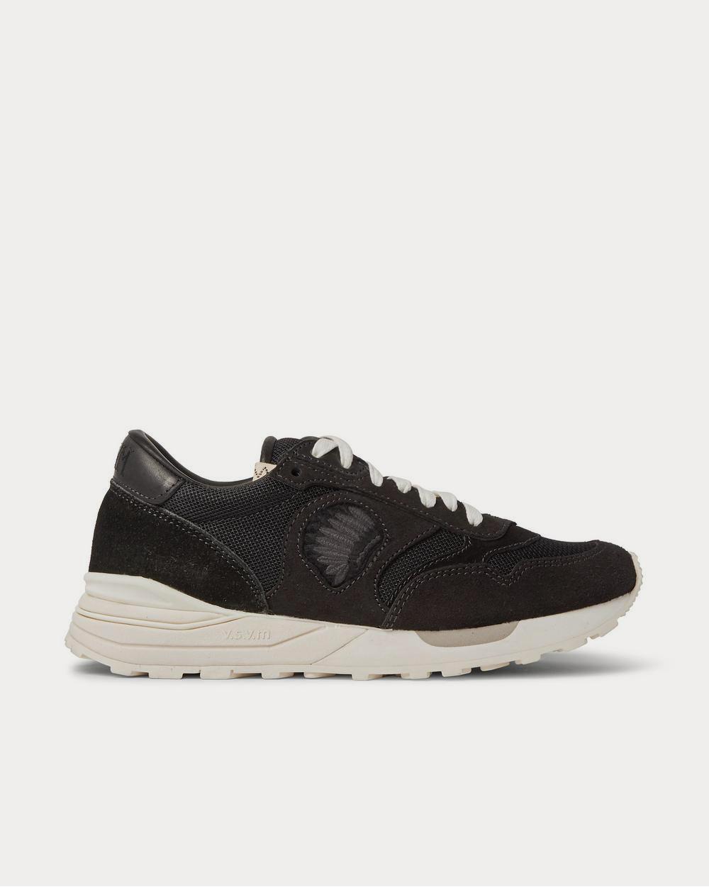 Visvim Roland Leather-Trimmed Suede and Mesh  Black low top sneakers - 1