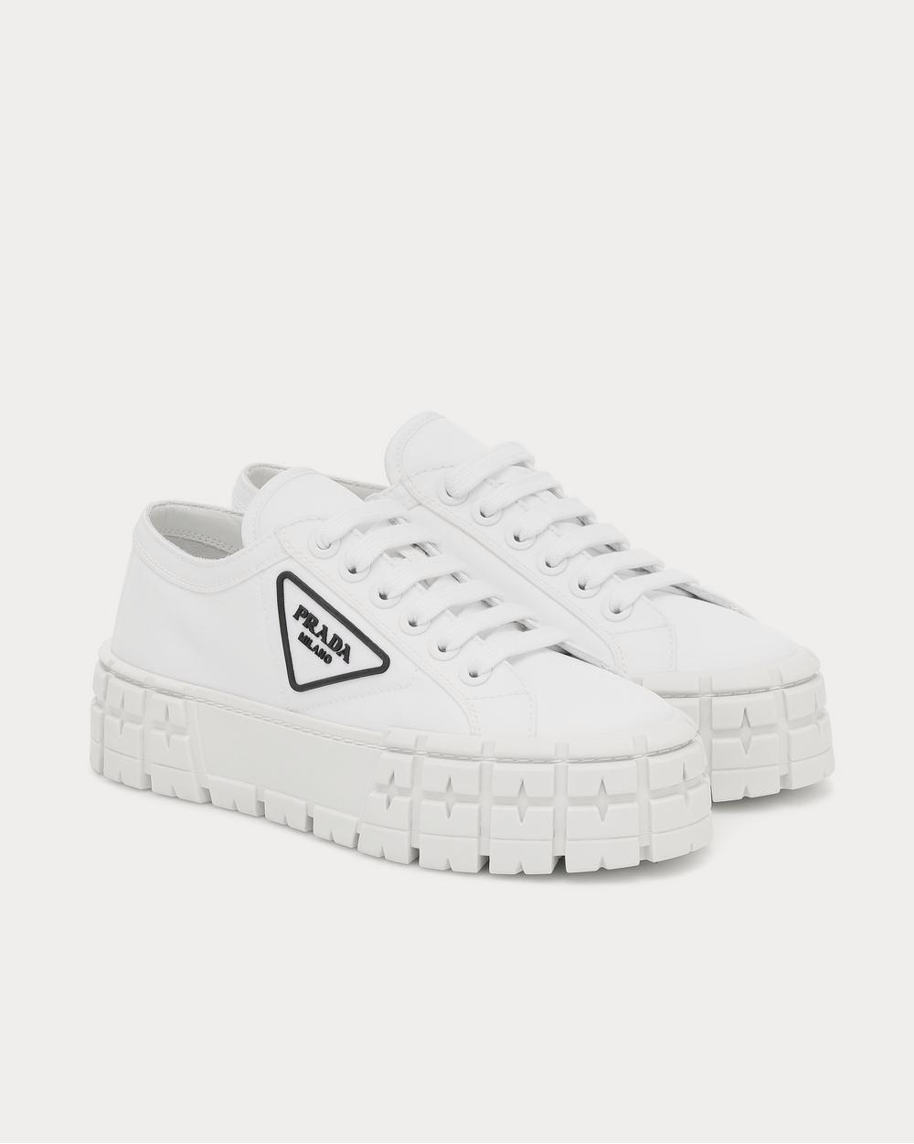 Prada Wheel gabardine Bianco Low Top Sneakers - 2