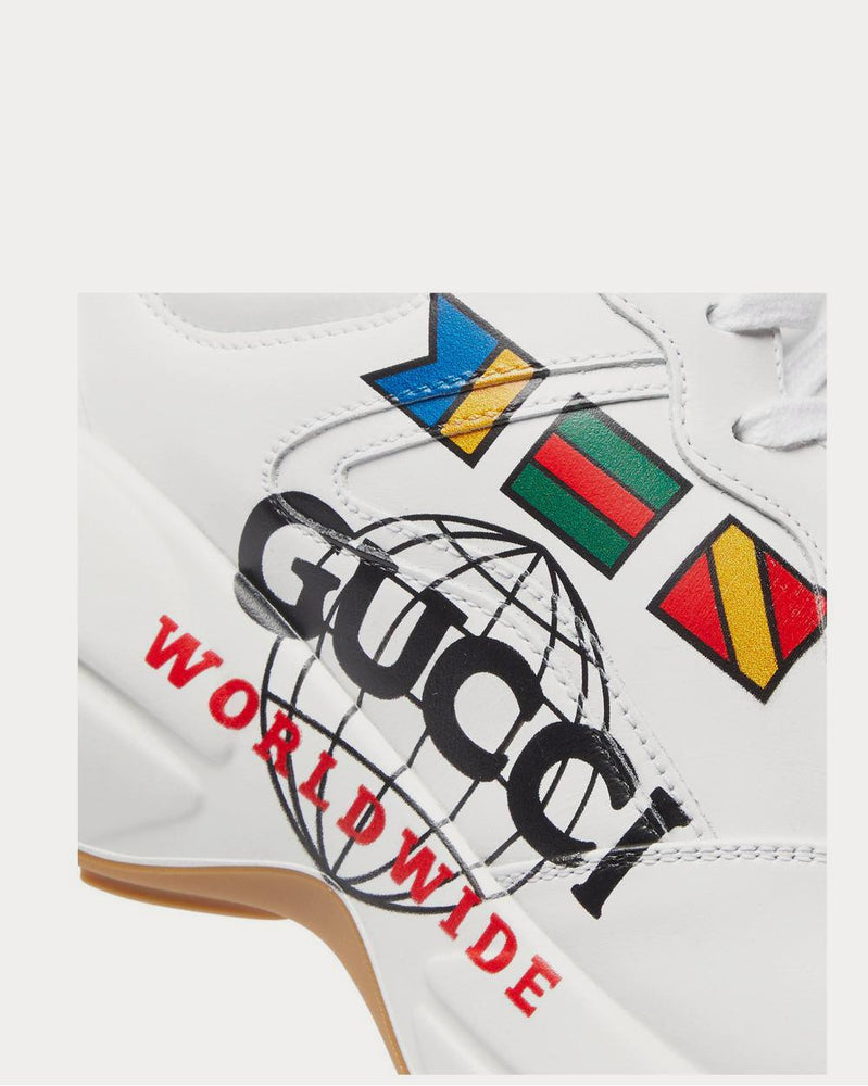 Gucci Rhyton Logo-Print Leather  White low top sneakers - 5