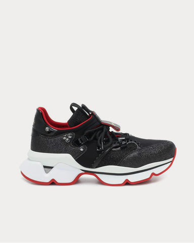 Christian Louboutin Red Runner neoprene Version Black Low Top Sneakers