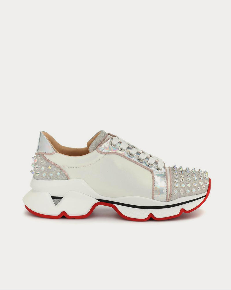 Christian Louboutin Orlato studded leather Cream Low Top Sneakers - 1