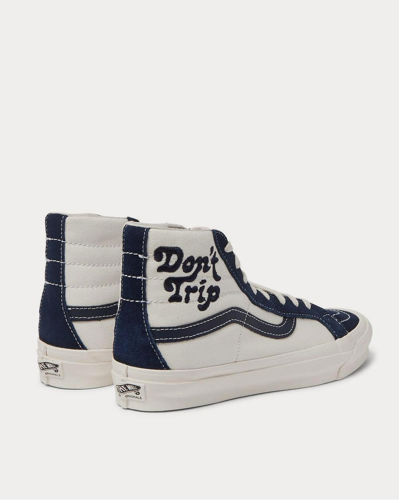 Vans X Free & Easy OG SK8-HI LX Leather-Trimmed Canvas and Suede Navy high top sneakers - 3