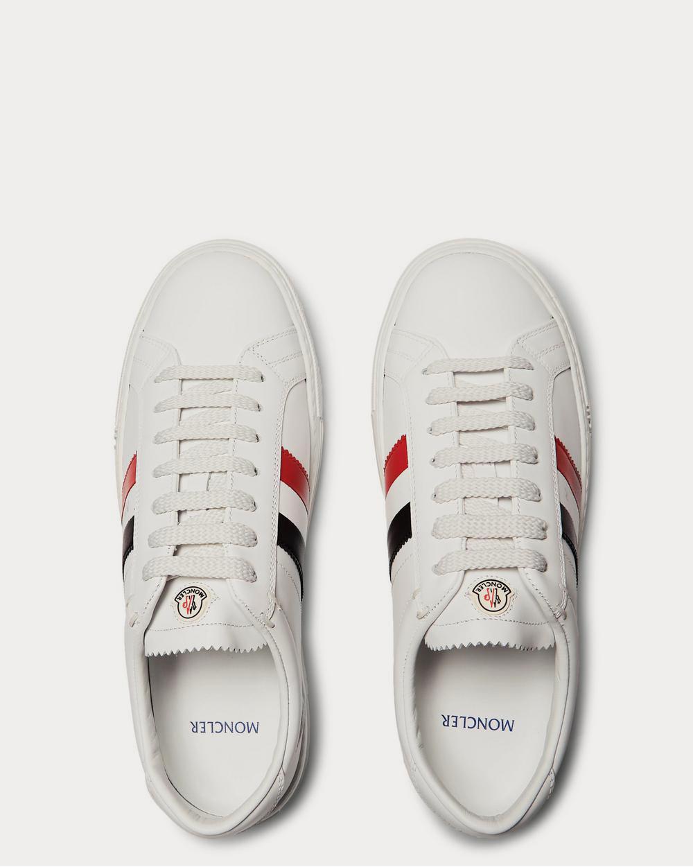 Moncler New Monaco Striped Leather  White low top sneakers - 6