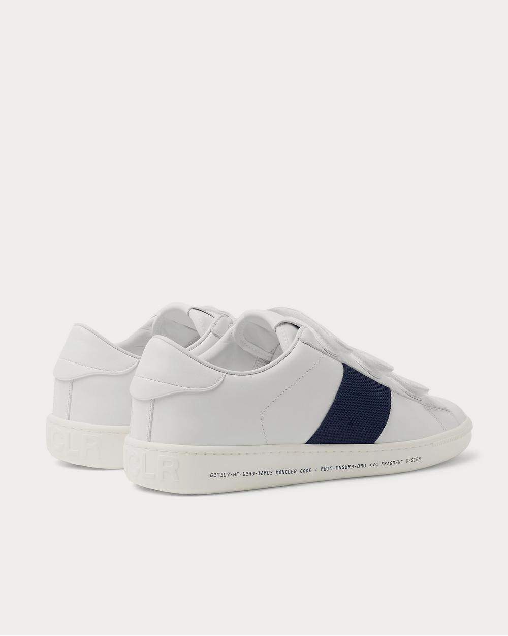 Moncler Fragment Webbing-Trimmed Leather  White low top sneakers - 4