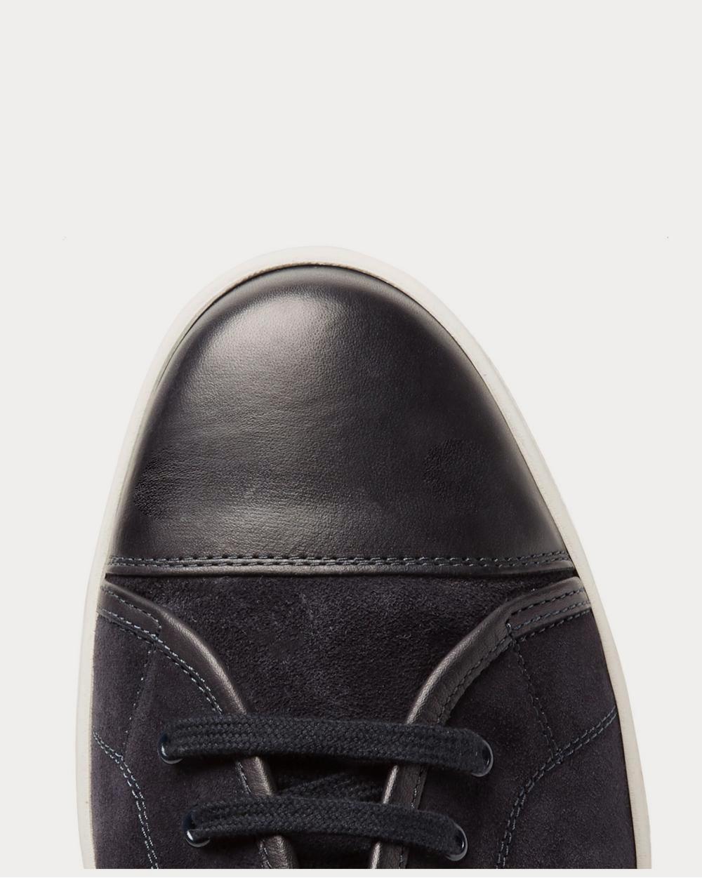 John Lobb Levah Cap-Toe Suede and Leather  Navy low top sneakers - 5