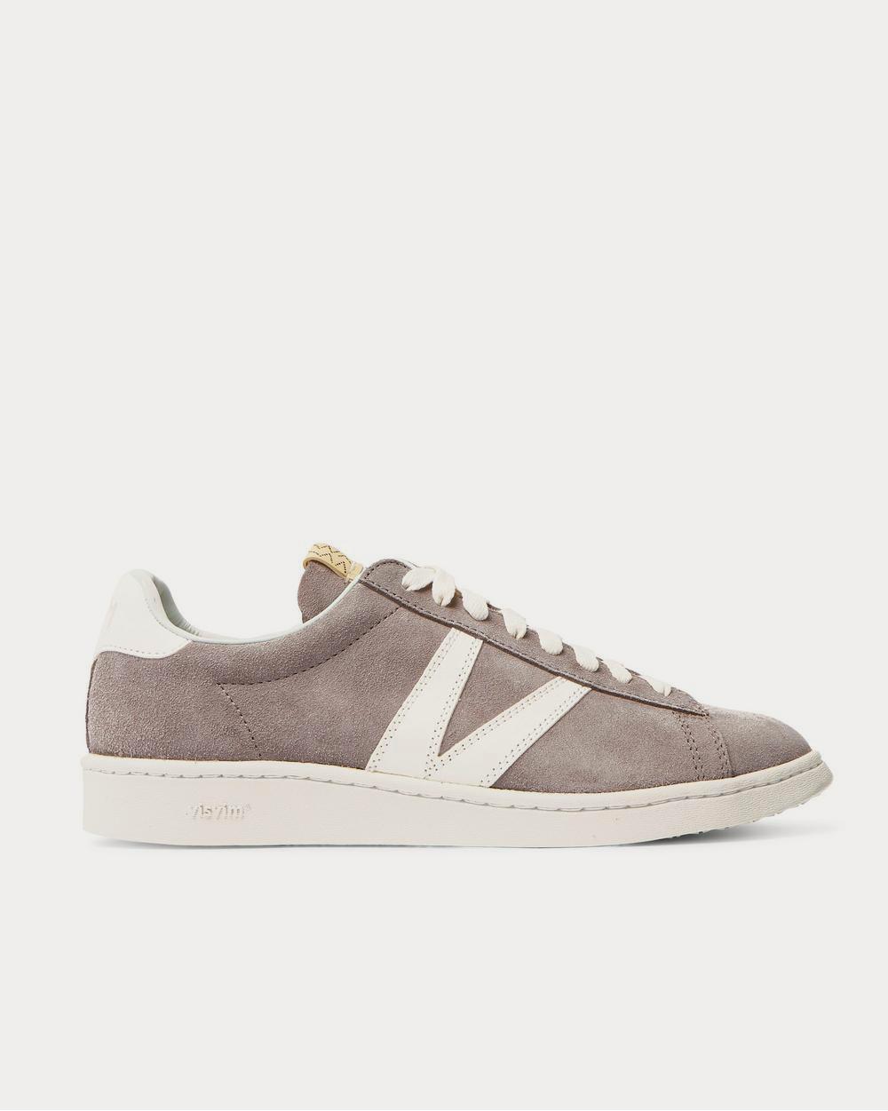 Corda-Folk Leather-Trimmed Suede Gray low top sneakers