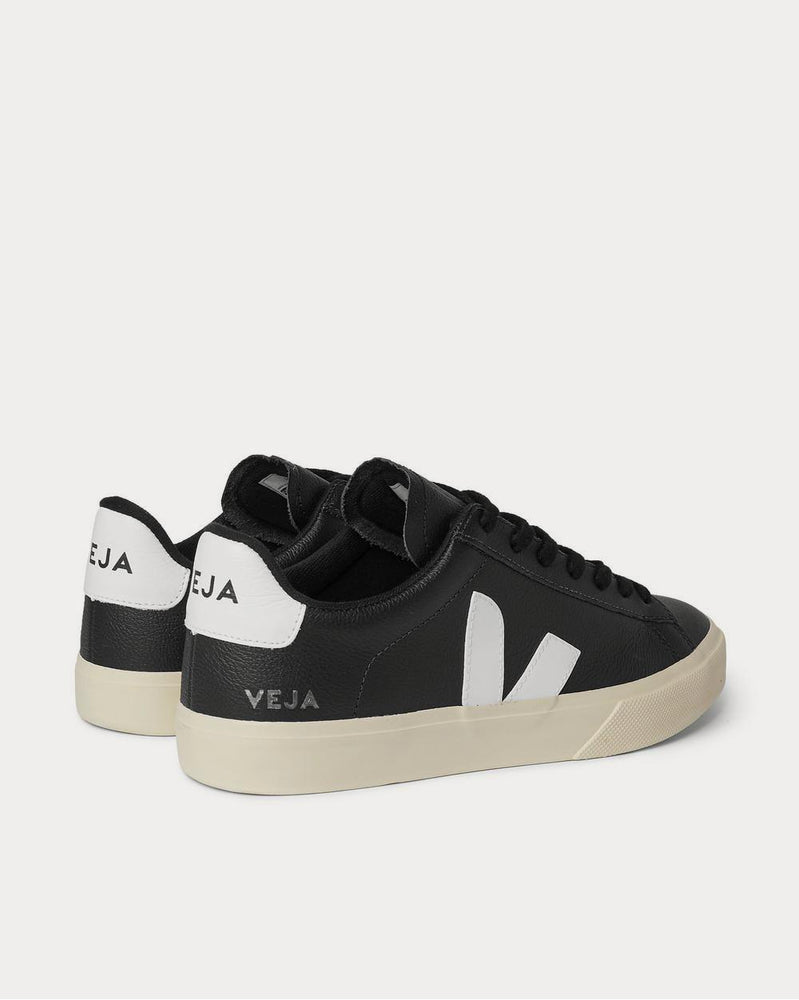 Veja Campo Rubber-Trimmed Full-Grain Leather  Black low top sneakers - 4