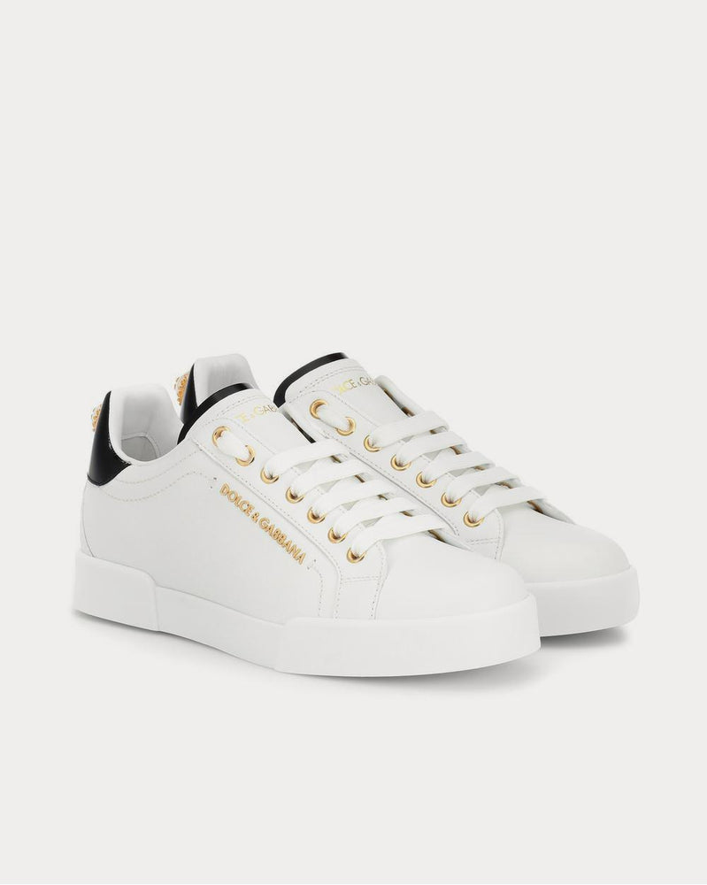 Dolce & Gabbana Portofino leather white gold Low Top Sneakers - 2