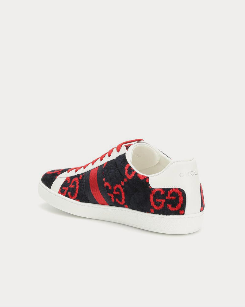 Gucci Ace GG terry cloth Navy Low Top Sneakers - 3