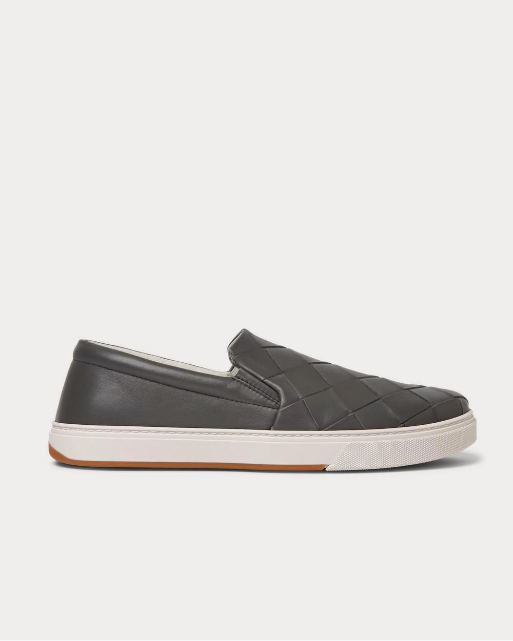 Bottega Veneta Dodger Intrecciato Leather Gray slip on sneakers - 1